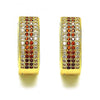 Argolla Huggie 02.195.0072.1.20 Oro Laminado, con Micro Pave Granate y Blanca, Pulido, Dorado