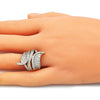 Anillo Multi Piedra 01.266.0043.08 Oro Laminado, con Micro Pave Blanca, Pulido, Dorado