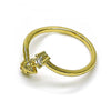 Anillo Multi Piedra 01.284.0080 Oro Laminado, Diseño de Pina, con Zirconia Cubica Blanca, Pulido, Dorado