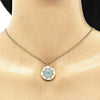 Collares con Dije 04.362.0030.2.20 Oro Laminado, Diseño de Ojo Griego, con Micro Pave Negro, Esmaltado Turquesa, Dorado