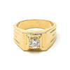 Anillo de Hombre 01.63.0444.07 Oro Laminado, Diseño de Solitario, con Zirconia Cubica Blanca, Diamantado, Dorado