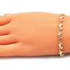 Pulsera Elegante 03.326.0018.08 Oro Laminado, Diseño de Delfin, Pulido, Dorado