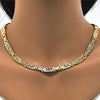 Collar y Pulso 06.102.0010 Oro Laminado, Diamantado, Tricolor
