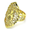 Anillo Elegante 01.233.0030.09 Oro Laminado, Diseño de Arco y Filigrana, Diseño de Arco, Diamantado, Dorado