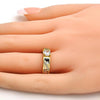 Anillo Multi Piedra 01.99.0047.09 Oro Laminado, con Zirconia Cubica Blanca y Micro PaveBlanca, Pulido, Dorado