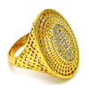 Anillo Multi Piedra 01.118.0025.09 Oro Laminado, con Cristal Blanca, Pulido, Dorado
