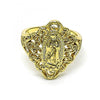 Anillo Elegante 01.380.0021.07 Oro Laminado, Diseño de Guadalupe, Pulido, Dorado