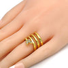 Anillo Multi Piedra 01.118.0041.07 Oro Laminado, Diseño de Mariposa y Espiral, Diseño de Mariposa, con Cristal Blanca, Pulido, Dorado