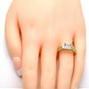 Anillo Multi Piedra 01.94.0006.07 Oro Laminado, con Zirconia Cubica Blanca, Pulido, Dorado