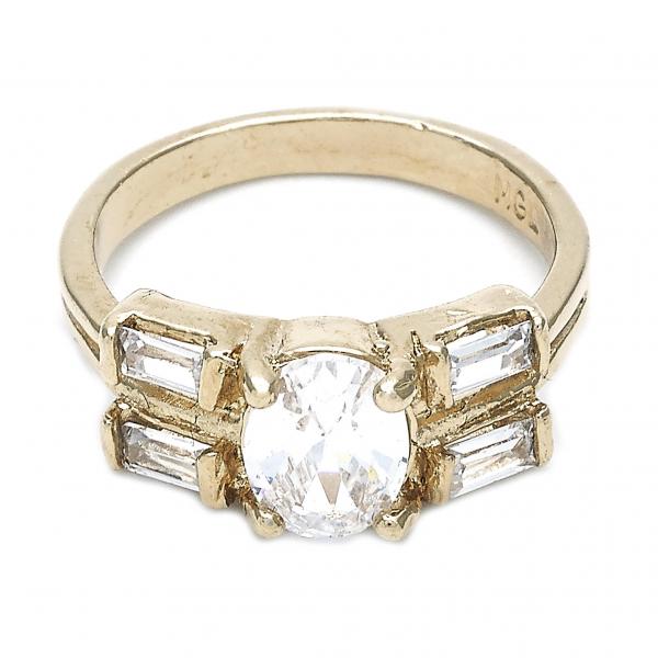 Anillo Elegante 5.166.008.06 Oro Laminado, con Zirconia Cubica Blanca, Pulido, Dorado