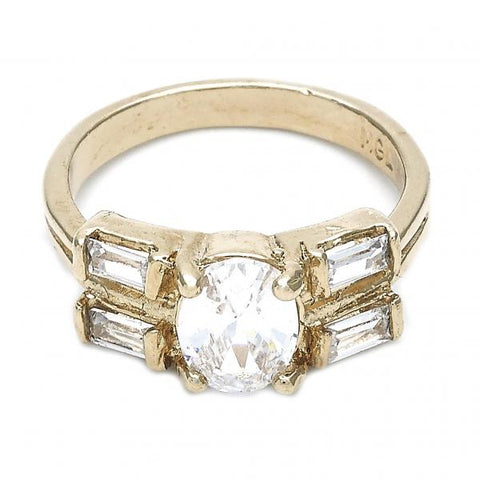 Anillo Elegante 5.166.008.06 Oro Laminado, con Zirconia Cubica Blanca, Pulido, Dorado