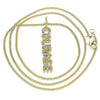Collares con Dije 04.313.0023.20 Oro Laminado, con Micro Pave Blanca, Pulido, Dorado