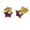 Arete Dormilona 02.64.0247 *PROMO* Oro Laminado, Diseño de Estrella, Esmaltado Violeta, Dorado