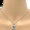 Collares con Dije 04.238.0013.1.18 Acero Inoxidable, Diseño de Iniciales y Rolo, Diseño de Iniciales, con Cristal Blanca, Pulido, Acero