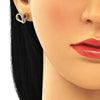Arete Dormilona 02.156.0457.1 Oro Laminado, Diseño de Corazon, con Micro Pave Rubi, Pulido, Dorado