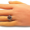 Anillo Multi Piedra 01.284.0071.09 Oro Laminado, con  Onix Negro y Micro PaveBlanca, Pulido, Dorado