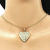 Collares con Dije 04.117.0037.20 Oro Laminado, Diseño de Corazon, Pulido, Dorado