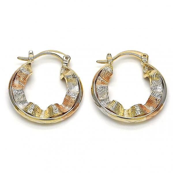 Argolla Pequeña 02.65.2594.20 Oro Laminado, Diamantado, Tres Tonos