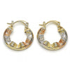 Argolla Pequeña 02.65.2594.20 Oro Laminado, Diamantado, Tres Tonos