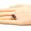 Anillo Multi Piedra 01.210.0101.1.06 Oro Laminado, con Cristal Rubi y Zirconia CubicaBlanca, Pulido, Dorado