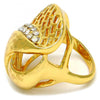 Anillo Multi Piedra 01.241.0021.09 Oro Laminado, con Cristal Blanca, Pulido, Dorado