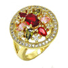 Anillo Multi Piedra 01.266.0026.08 Oro Laminado, con Zirconia Cubica Multicolor, Pulido, Dorado