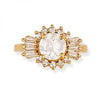 Anillo Multi Piedra 5.170.021.07 Oro Laminado, Diseño de Baguette y Cluster, Diseño de Baguette, con Zirconia Cubica Blanca, Pulido, Dorado