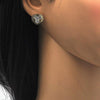 Arete Dormilona 02.106.0028 Oro Laminado, Diseño de Corazon, con Zirconia Cubica Blanca, Pulido, Dorado