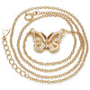 Collares con Dije 04.336.0046.1.16 Plata Rodinada, Diseño de Mariposa, con Zirconia Cubica Blanca, Pulido, Oro Rosado