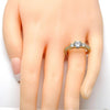 Anillo Multi Piedra 01.94.0002.07 Oro Laminado, con Zirconia Cubica Blanca, Pulido, Dorado