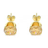 Arete Dormilona 5.128.021.1 Oro Laminado, con Zirconia Cubica Chanpan Oscuro, Pulido, Dorado