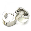 Argolla Huggie 02.216.0069.15 Acero Inoxidable, con Opal Blanca, Pulido, Acero