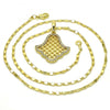 Collares con Dije 04.26.0017.18 Oro Laminado, con Cristal Blanca, Pulido, Dorado