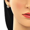 Arete Dormilona 02.156.0441.1 Oro Laminado, Diseño de Candado y Corazon, Diseño de Candado, con Micro Pave Rubi, Pulido, Dorado