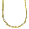 Gargantilla Básica 04.213.0147.16 Oro Laminado, Diseño de Cubana, Pulido, Dorado