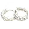 Argolla Huggie 02.332.0068.15 Plata Rodinada, con Zirconia Cubica Blanca, Pulido, Rodinado