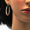Argolla Mediana 02.170.0086.1.40 Oro Laminado, Diseño de Hueco, Diamantado, Tricolor