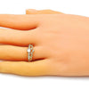 Anillo Multi Piedra 01.310.0032 Oro Laminado, Diseño de Corona, con Micro Pave Blanca, Pulido, Dorado