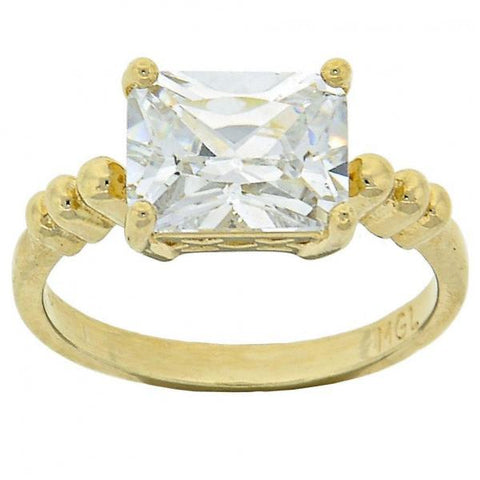 Anillo Elegante 5.167.022.08 Oro Laminado, con Zirconia Cubica Blanca, Pulido, Dorado