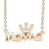 Collares con Dije 04.336.0015.1.16 Plata Rodinada, Diseño de Corona, con Zirconia Cubica Blanca, Pulido, Oro Rosado