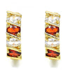 Argolla Huggie 02.210.0025.5.15 Oro Laminado, con Zirconia Cubica Granate y Blanca, Pulido, Dorado