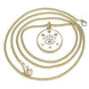 Collares con Dije 04.362.0032.20 Oro Laminado, Diseño de Ojo Griego y Estrella, Diseño de Ojo Griego, con Micro Pave Blanca, Esmaltado Blanco, Dorado