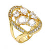 Anillo Multi Piedra 01.210.0057.08 Oro Laminado, con Zirconia Cubica Blanca, Pulido, Dorado