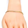 Pulsera Básica 5.222.005.07 Oro Laminado, Diseño de Cubana, Pulido, Dorado