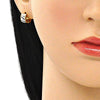 Argolla Huggie 02.230.0051.4.10 Acero Inoxidable, con Cristal Amatista y Blanca, Pulido, Dorado