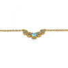 Collares con Dije 04.213.0035.2.16 Oro Laminado, con Zirconia Cubica Turquesa y Blanca, Pulido, Dorado