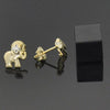 Arete Dormilona 02.09.0050 Oro Laminado, Diseño de Elefante, con Zirconia Cubica Blanca, Pulido, Tono Dorado