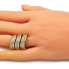 Anillo Multi Piedra 01.346.0016.07 Oro Laminado, con Micro Pave Blanca, Pulido, Dorado