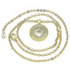 Collares con Dije 04.313.0053.18 Oro Laminado, Diseño de Ojo Griego y Estrella, Diseño de Ojo Griego, con Micro Pave Blanca, Pulido, Dorado