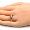 Anillo Multi Piedra 01.284.0017.07 Oro Laminado, con Zirconia Cubica Blanca, Pulido, Dorado